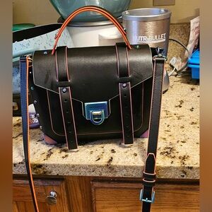 Michael Kors Black Satchel with Orange Trim